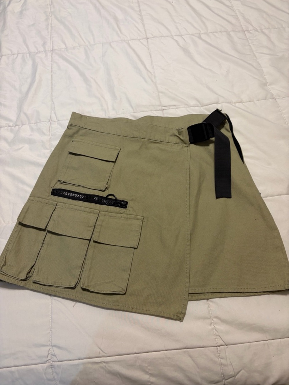 Forever 21 Sage Green Mini Skirt with Utility Details